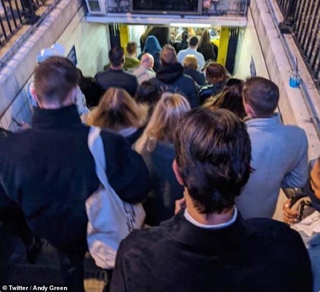 LONDON, OXFORD STREET: Revellers were seen piling onto the tube on Saturday with scant regard for social distancing after the 10pm curfew came into force